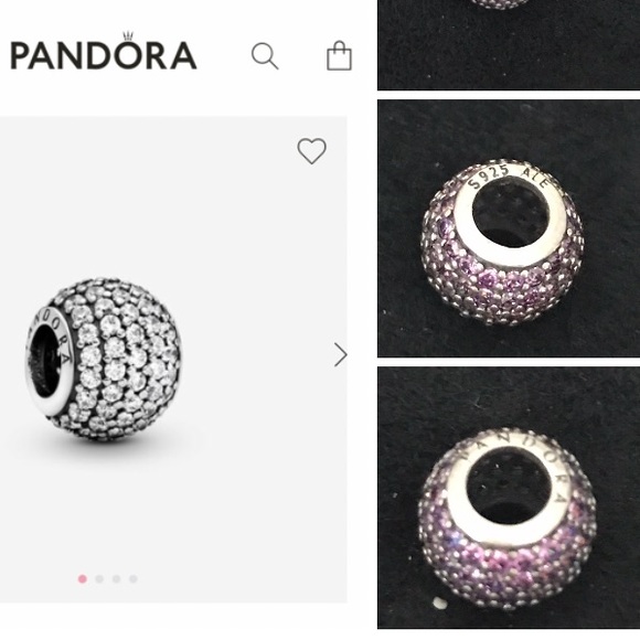 NWOT Pandora pink pave charm - Picture 1 of 8